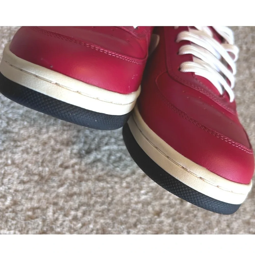 Rag & Bone Retro Court Low Top Sneakers Red Leather White Logo SZ 40